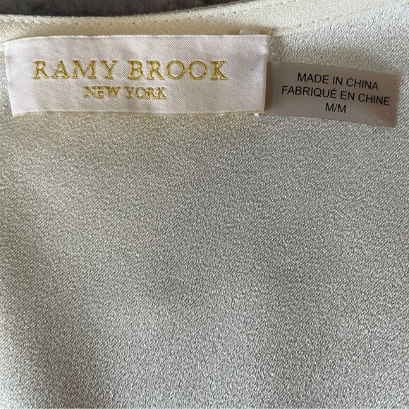 Ramy Brook Ivory Long Sleeve Blouse Medium Minimalist Career Chic Workwear - Picture 3 of 10